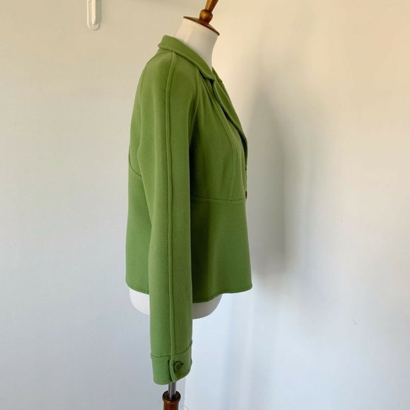 Etcetera Women’s Wool Blend Blazer Jacket Green Button Front 14 L Casual Career - Picture 5 of 11